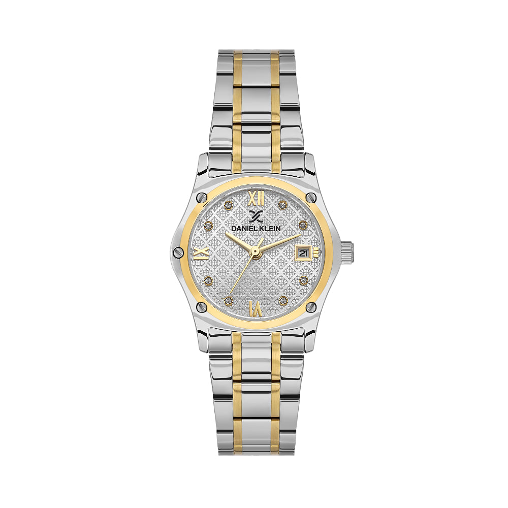 Daniel Klein Premium Silver and Gold Stainless Steel Watch for Women DK.1.14271-3
