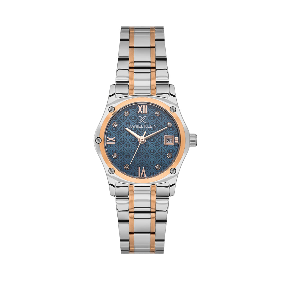 Daniel Klein Stainless Steel Silver and Rose Gold Watch for Women DK.1.14271-6