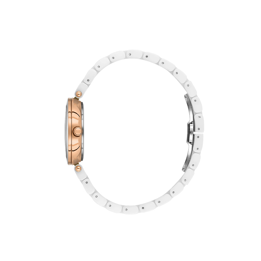 Daniel Klein Ceramic Band White Watch for Women DK.1.14282-1