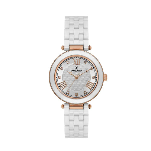 Daniel Klein Premium White Ceramic Band Watch for Women DK.1.14282-1 - Daniel Klein Saudi Arabia