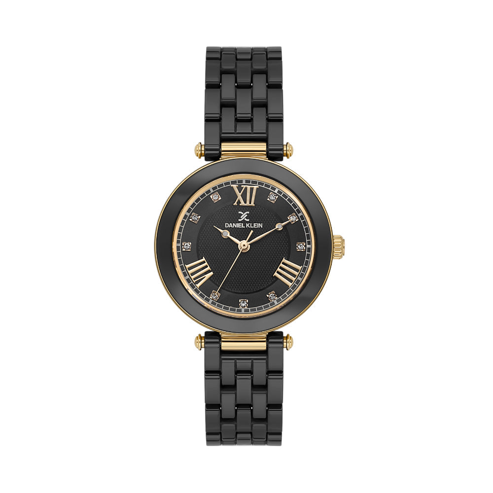 Daniel Klein Ceramic Band Black Watch for Women DK.1.14282-3