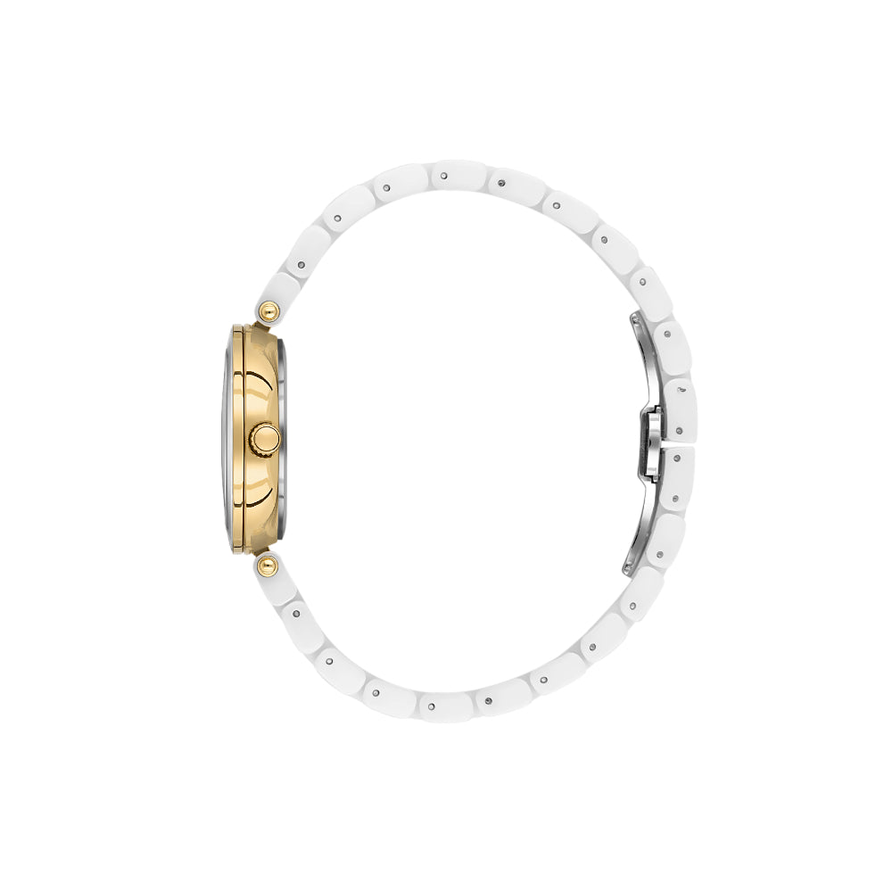 Daniel Klein Ceramic Band White Watch for Women DK.1.14282-4