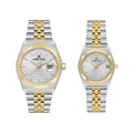 Daniel Klein Pair Silver and Gold Stainless Steel Watch for Couple DK.1.14283-3