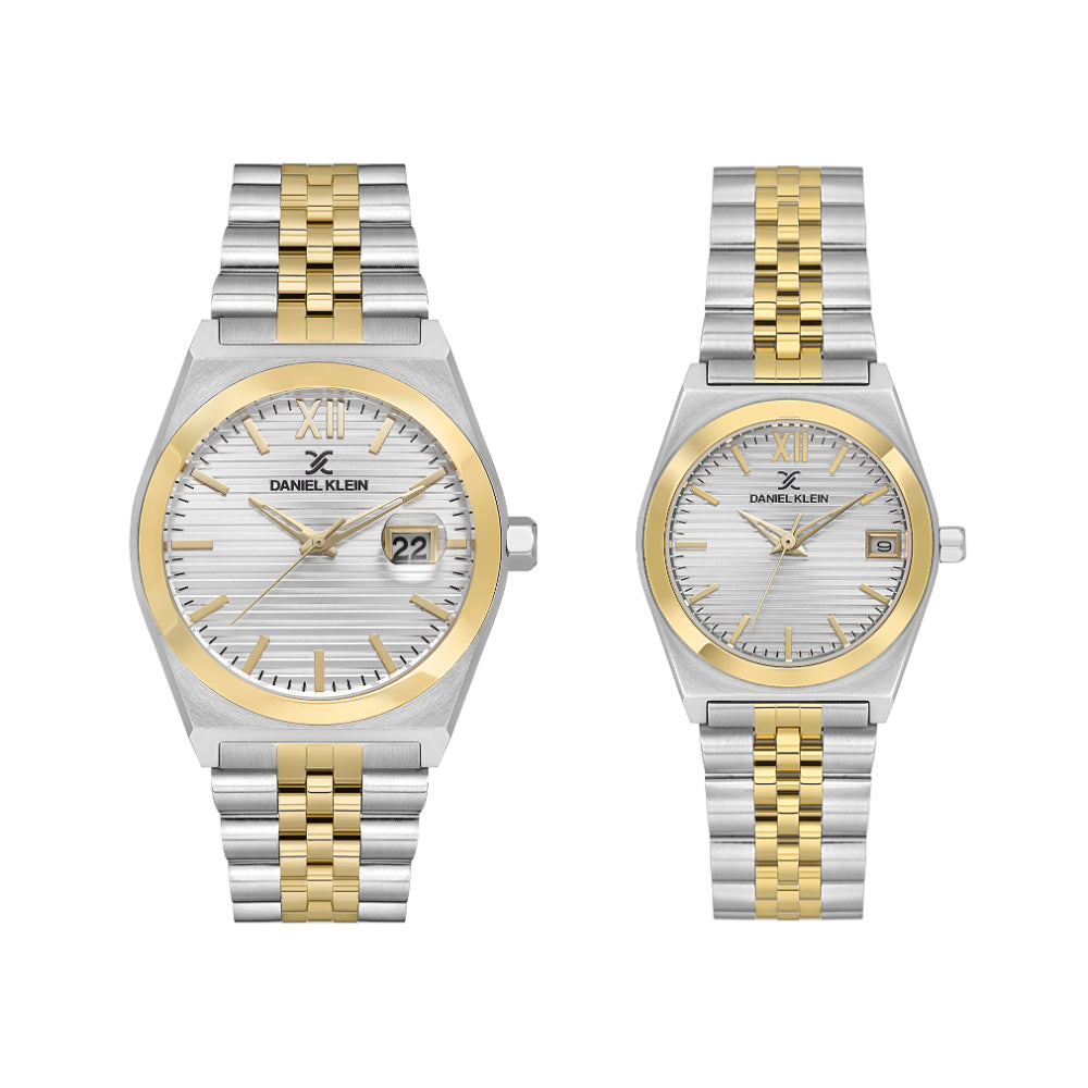 Daniel Klein Stainless Steel Silver and Gold Watch for Men and Women DK.1.14283-3