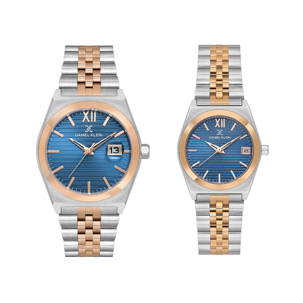 Daniel Klein Stainless Steel Silver and Rose Gold Watch for Men and Women DK.1.14283-5