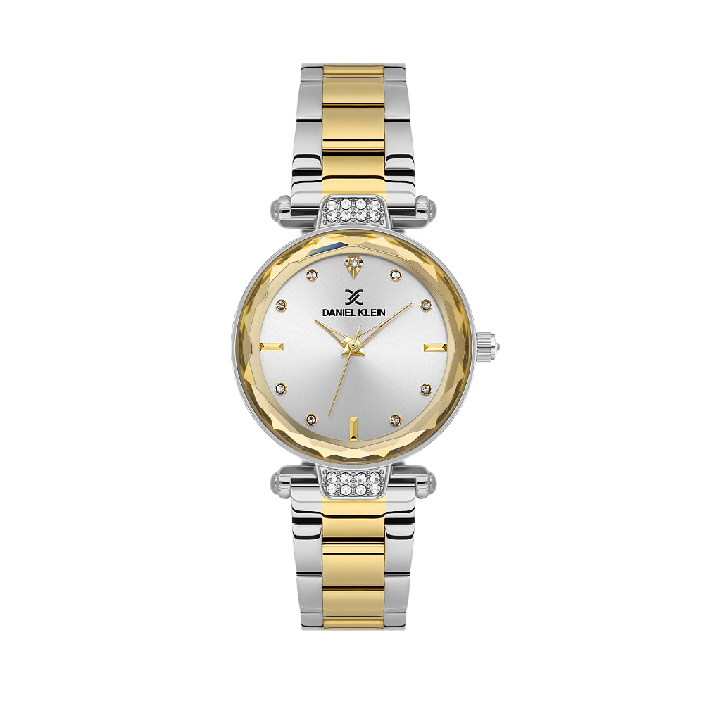 Daniel Klein Premium Silver and Gold Stainless Steel Watch for Women DK.6.14132-3