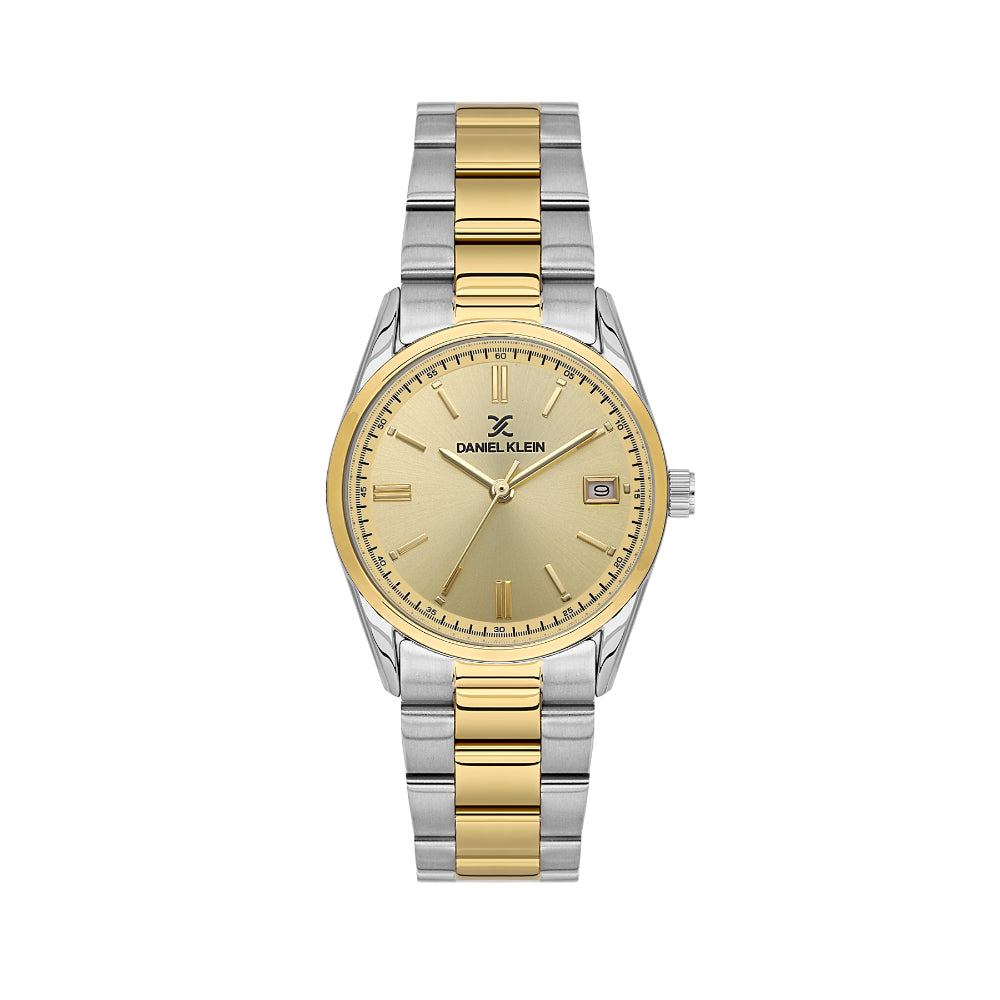 Daniel Klein Premium Silver and Gold Stainless Steel Watch for Women DK.6.14133-4