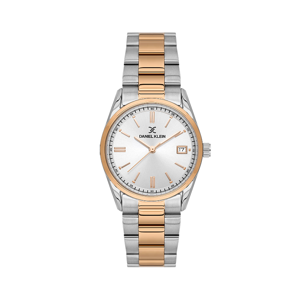 Daniel Klein Stainless Steel Silver and Rose Gold Watch for Women DK.6.14133-6