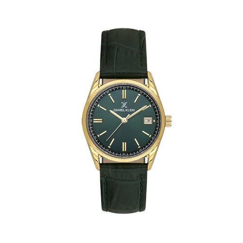 Daniel Klein Premium Dark Green Leather Watch for Women DK.6.14135-3 - Daniel Klein Saudi Arabia