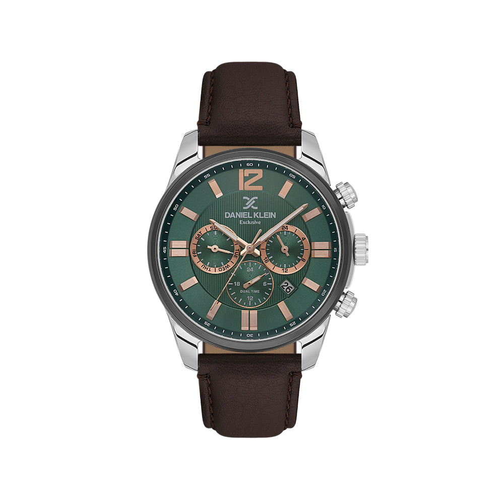 Daniel Klein Leather Dark Brown Watch for Men DK.6.14231-6
