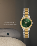 Daniel Klein Diamond Silver and Gold Stainless Steel Watch for Women DK.1.14136-4