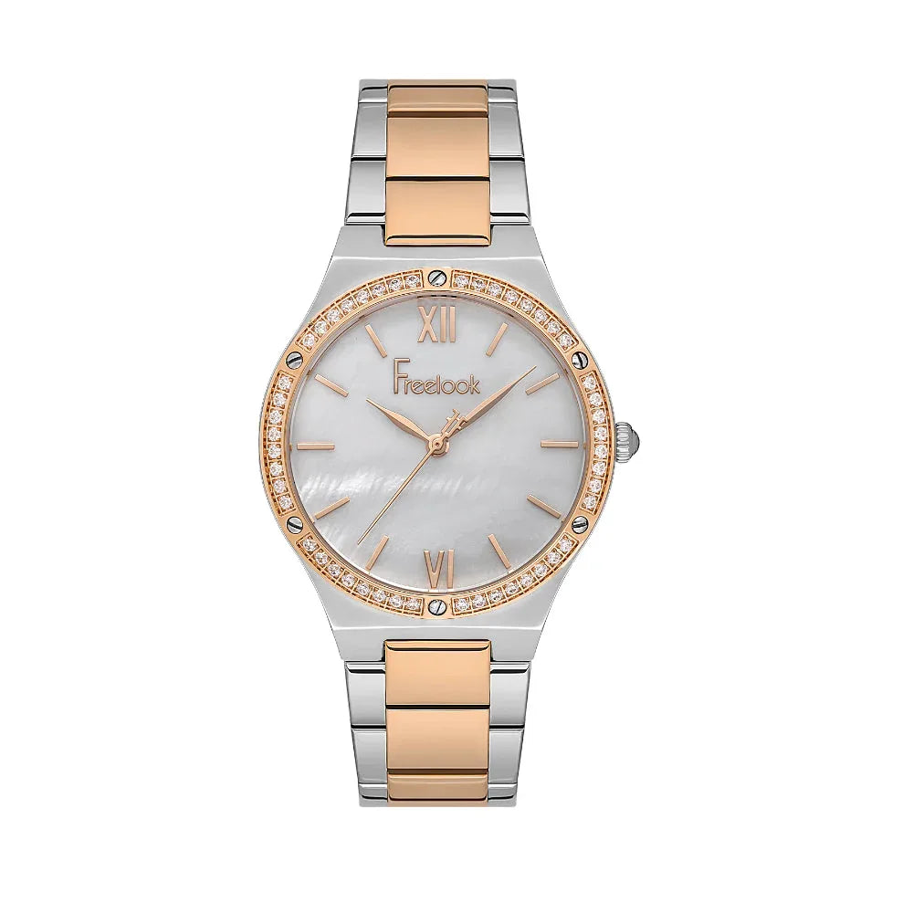 Freelook Lumiere Silver and Rose Gold Stainless Steel Watch for Women FL.1.10407-5 - Daniel Klein Saudi Arabia