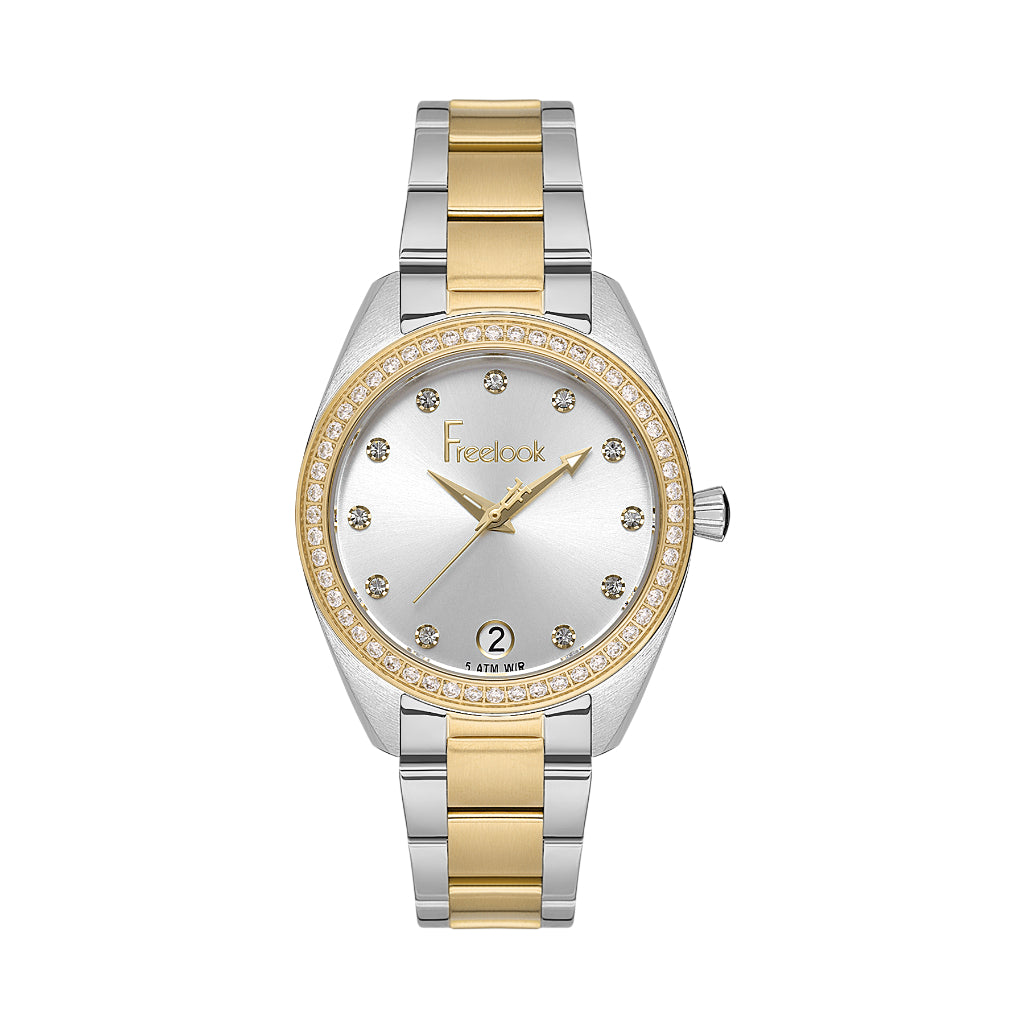 Freelook Silver and Gold Stainless Steel Watch for Women FL.1.10428-3