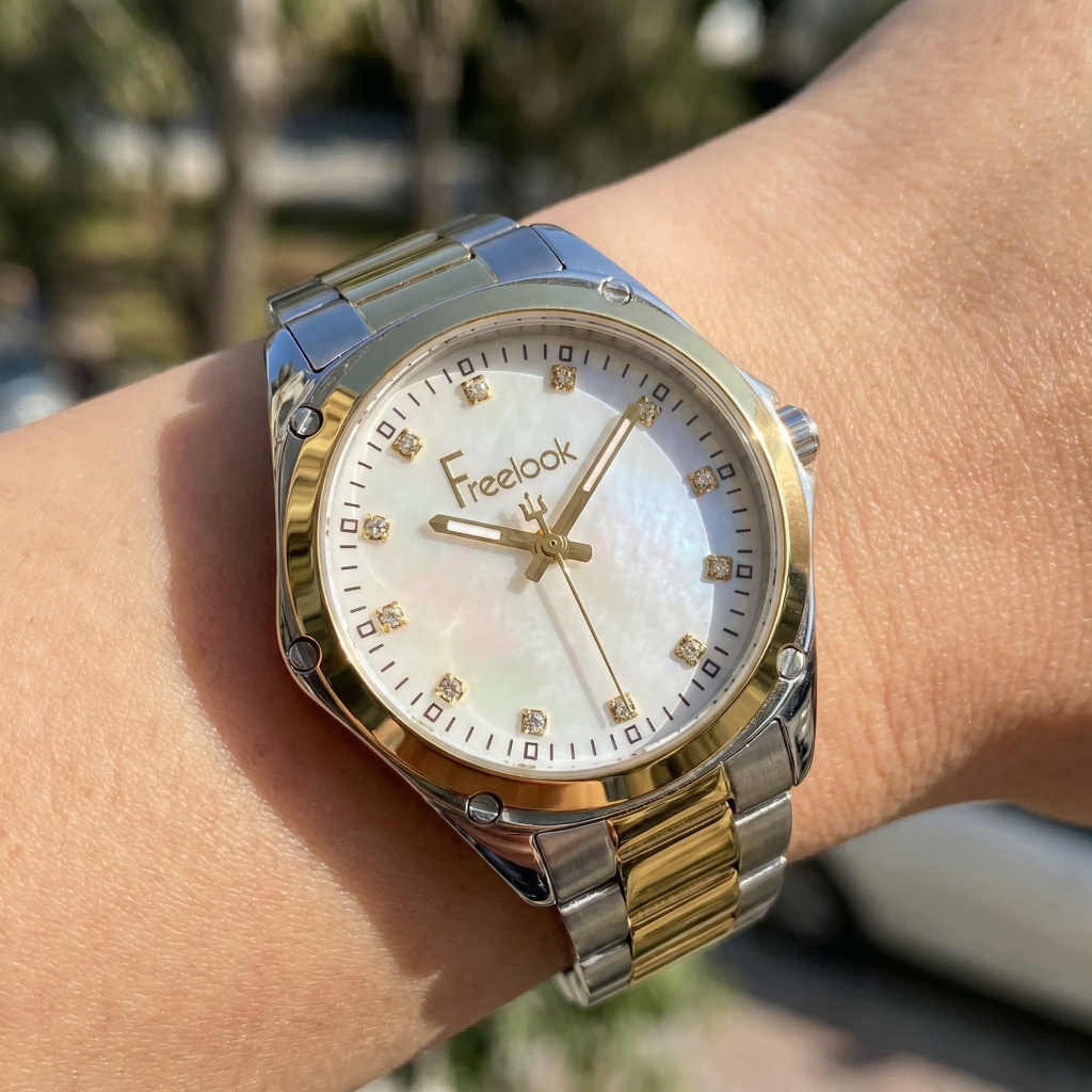 Freelook Jolie Silver and Gold Stainless Steel Watch for Women FL.1.10437-3