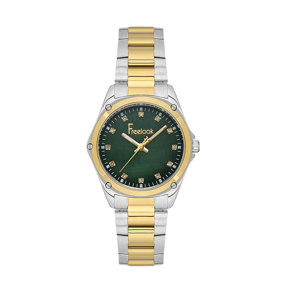 Freelook Jolie Silver and Gold Stainless Steel Watch for Women FL.1.10437-4 - Daniel Klein Saudi Arabia