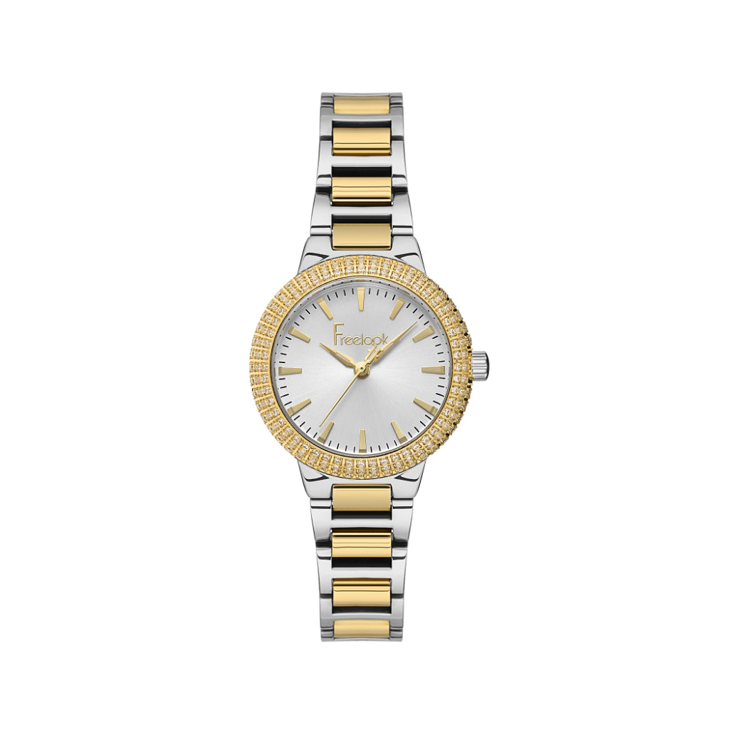 Freelook Silver and Gold Stainless Steel Watch for Women FL.1.10438-3