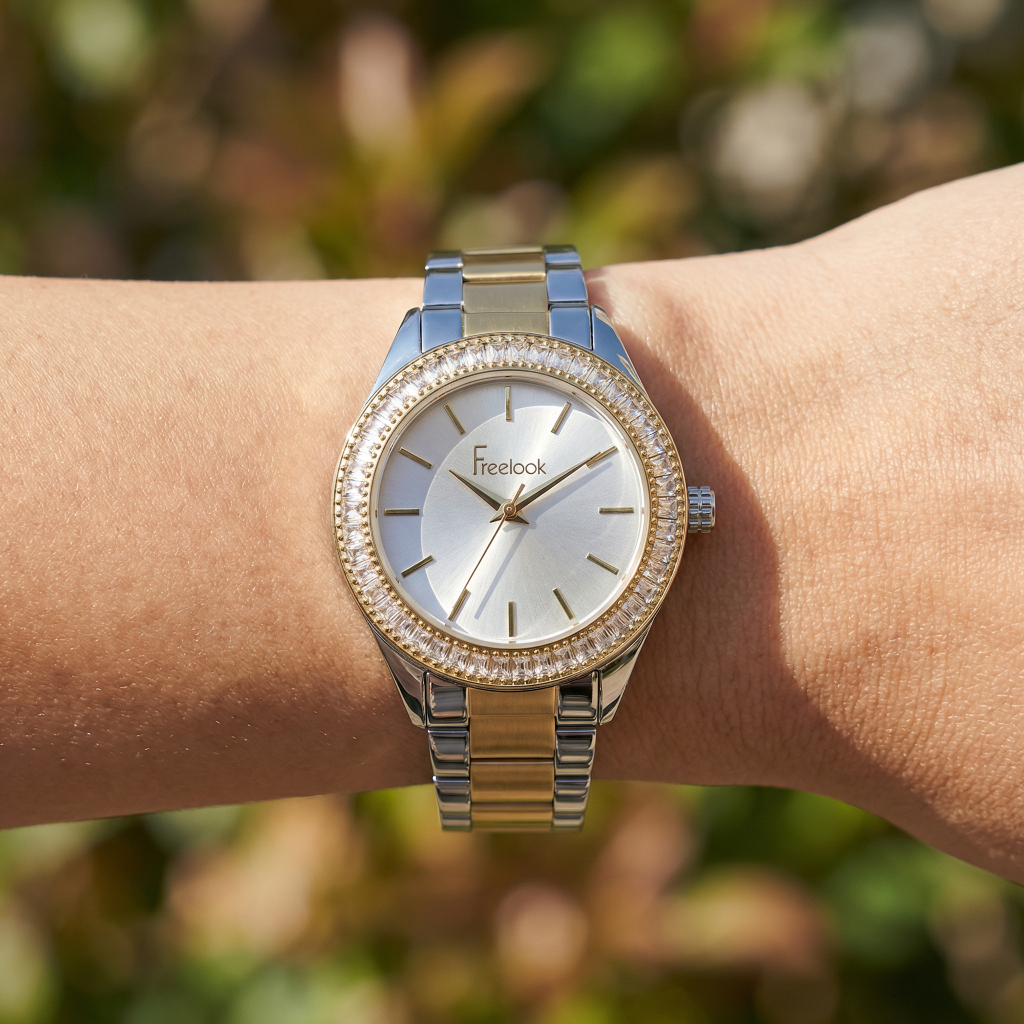 Freelook Lumiere Silver and Gold Stainless Steel Watch for Women FL.1.10519-6
