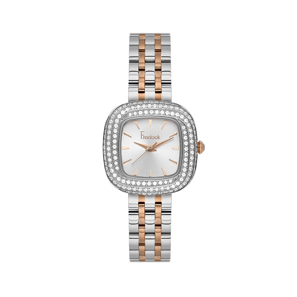 Freelook Charmant Silver and Rose Gold Stainless Steel Watch for Women FL.1.10520-5