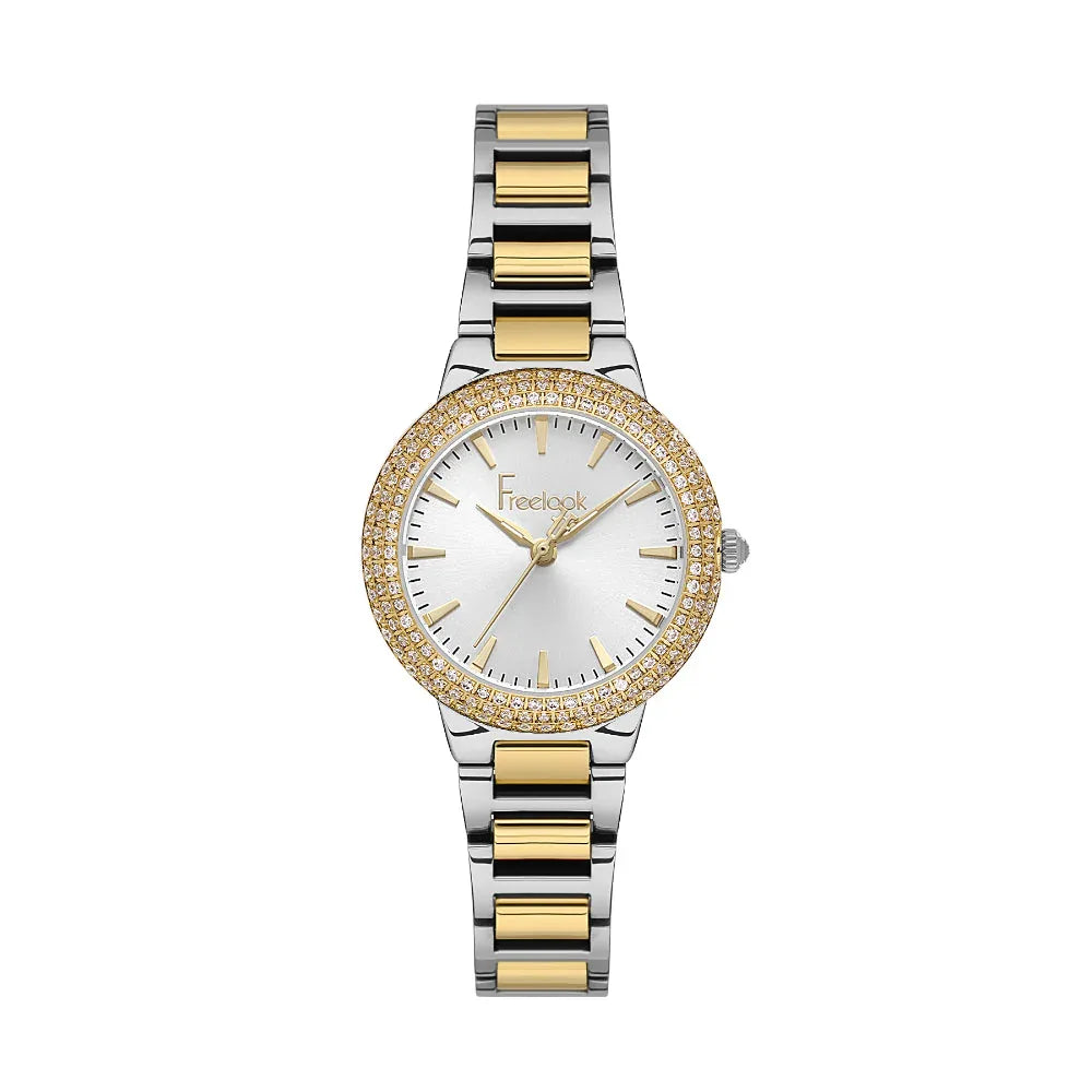 Freelook Charmant Silver and Gold Stainless Steel Watch for Women FL.1.10523-4 - Daniel Klein Saudi Arabia