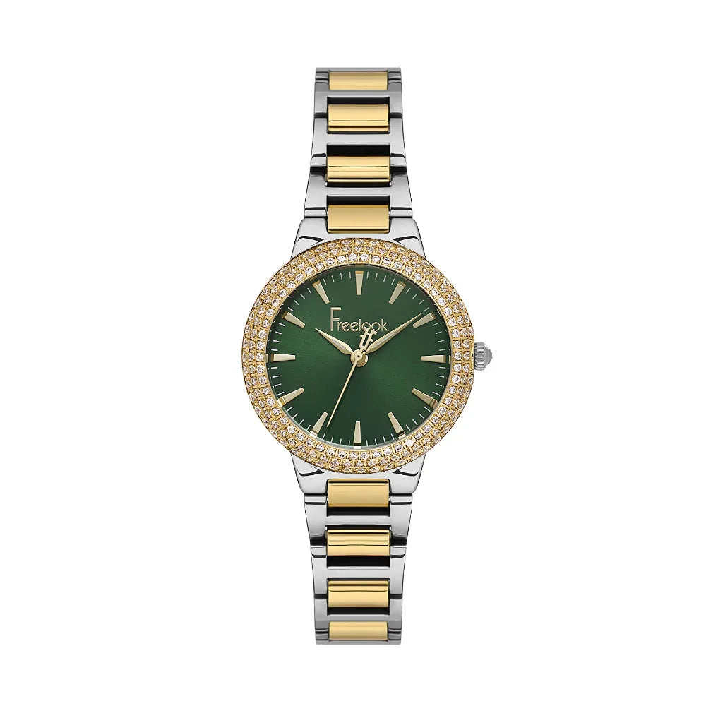Freelook Charmant Silver and Gold Stainless Steel Watch for Women FL.1.10523-5 - Daniel Klein Saudi Arabia