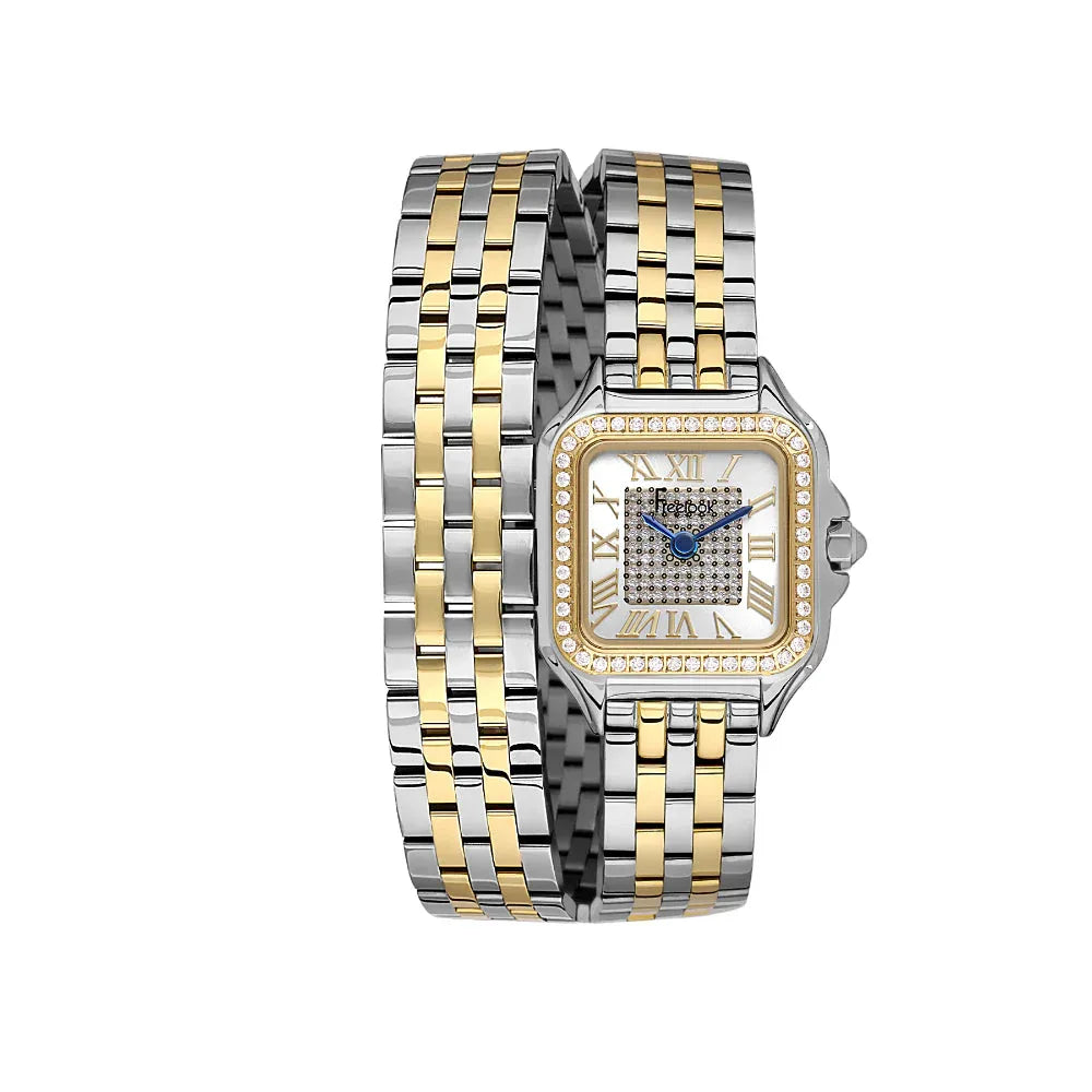 Freelook Lumiere Silver and Gold Stainless Steel Watch for Women FL.1.10524-4 - Daniel Klein Saudi Arabia