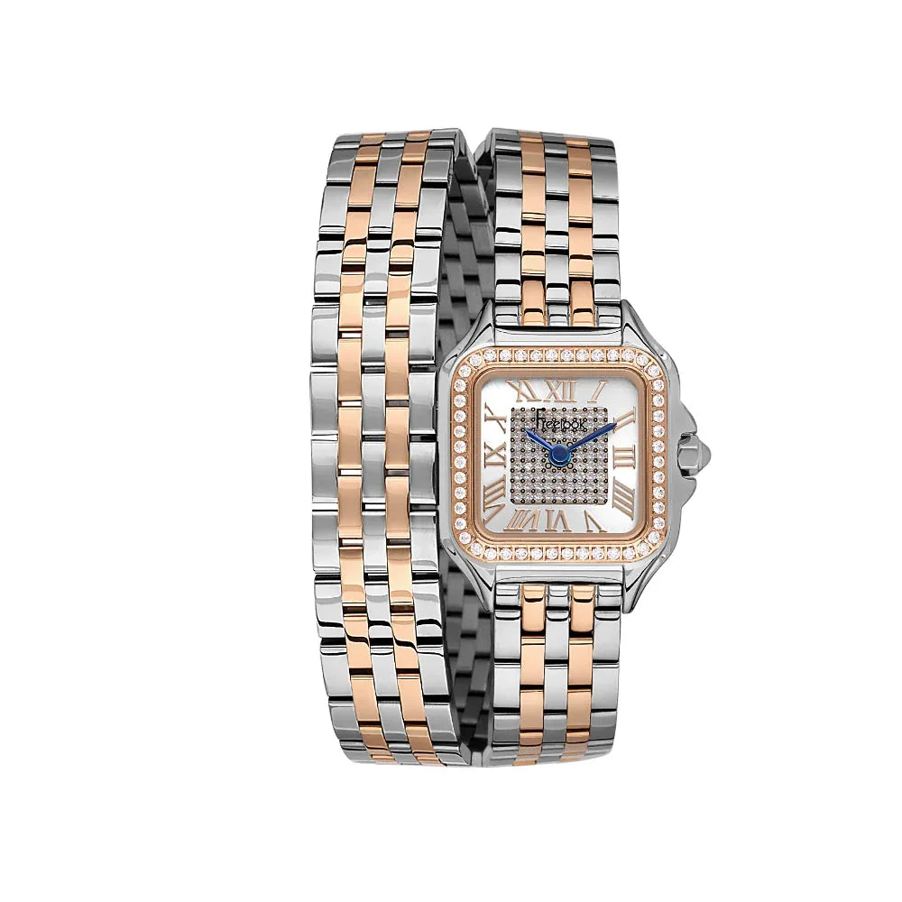 Freelook Lumiere Silver and Rose Gold Stainless Steel Watch for Women FL.1.10524-6 - Daniel Klein Saudi Arabia