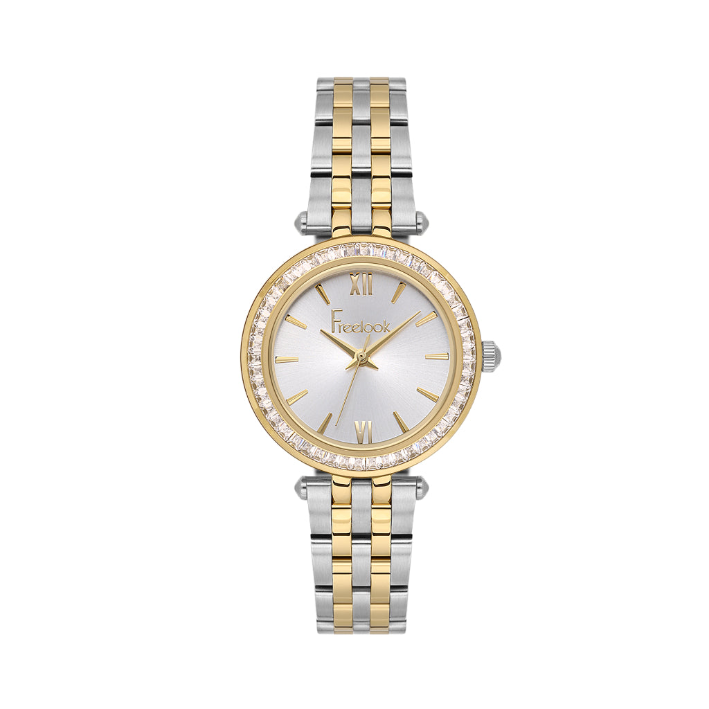 Freelook Lumiere Silver and Gold Stainless Steel Watch for Women FL.1.10525-4