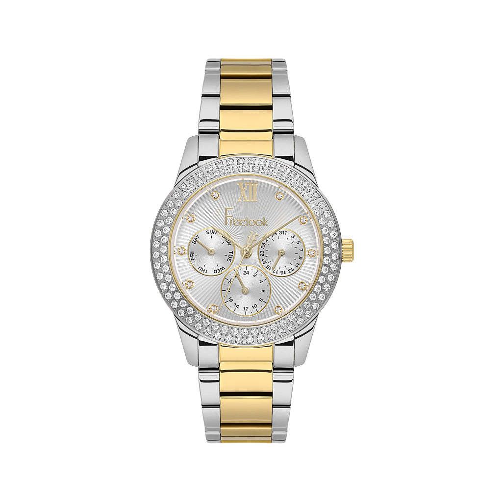 Freelook Charmant Silver and Gold Stainless Steel Watch for Women FL.1.10527-4