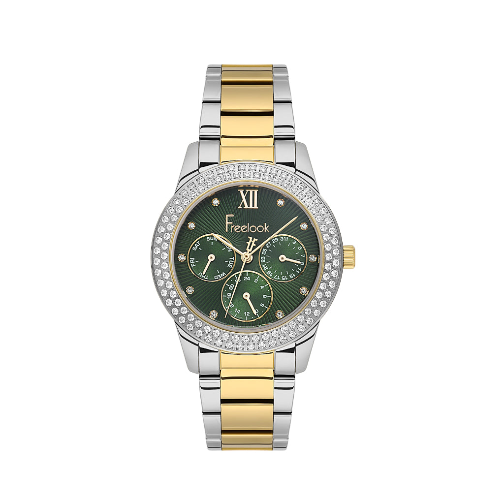 Freelook Charmant Silver and Gold Stainless Steel Watch for Women FL.1.10527-5
