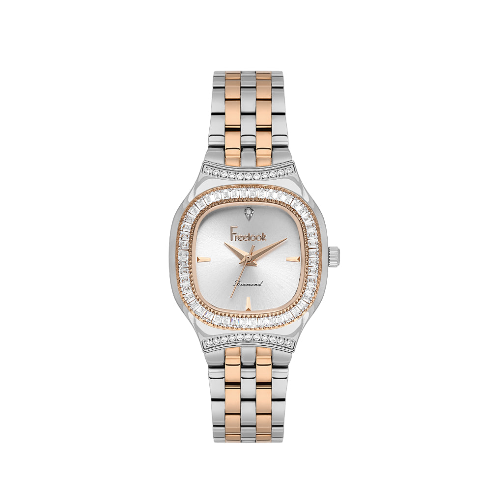 Freelook Charmant Silver and Rose Gold Stainless Steel Watch for Women FL.1.10528-5