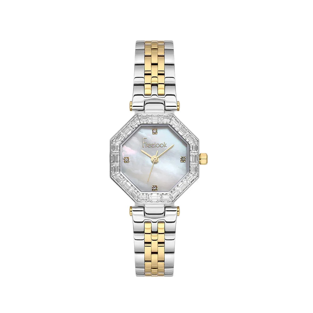 Freelook Lumiere Silver and Gold Stainless Steel Watch for Women FL.1.10529-4 - Daniel Klein Saudi Arabia