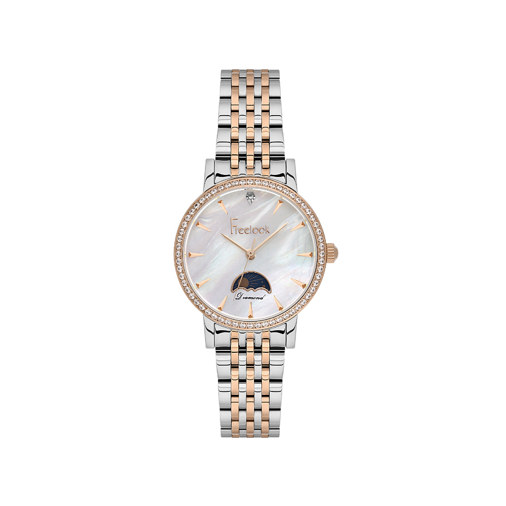 Freelook Lumiere Silver and Rose Gold Stainless Steel Watch for Women FL.1.10530-5