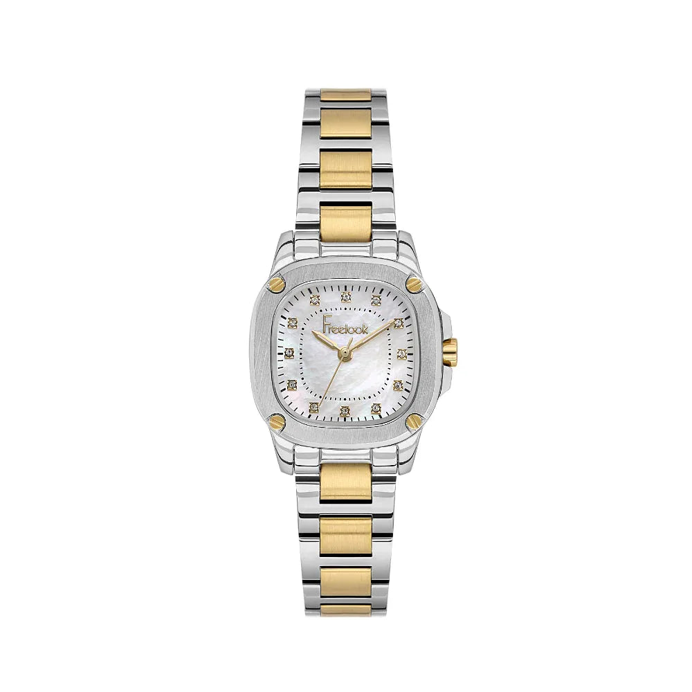 Freelook Jolie Silver and Gold Stainless Steel Watch for Women FL.1.10531-4 - Daniel Klein Saudi Arabia