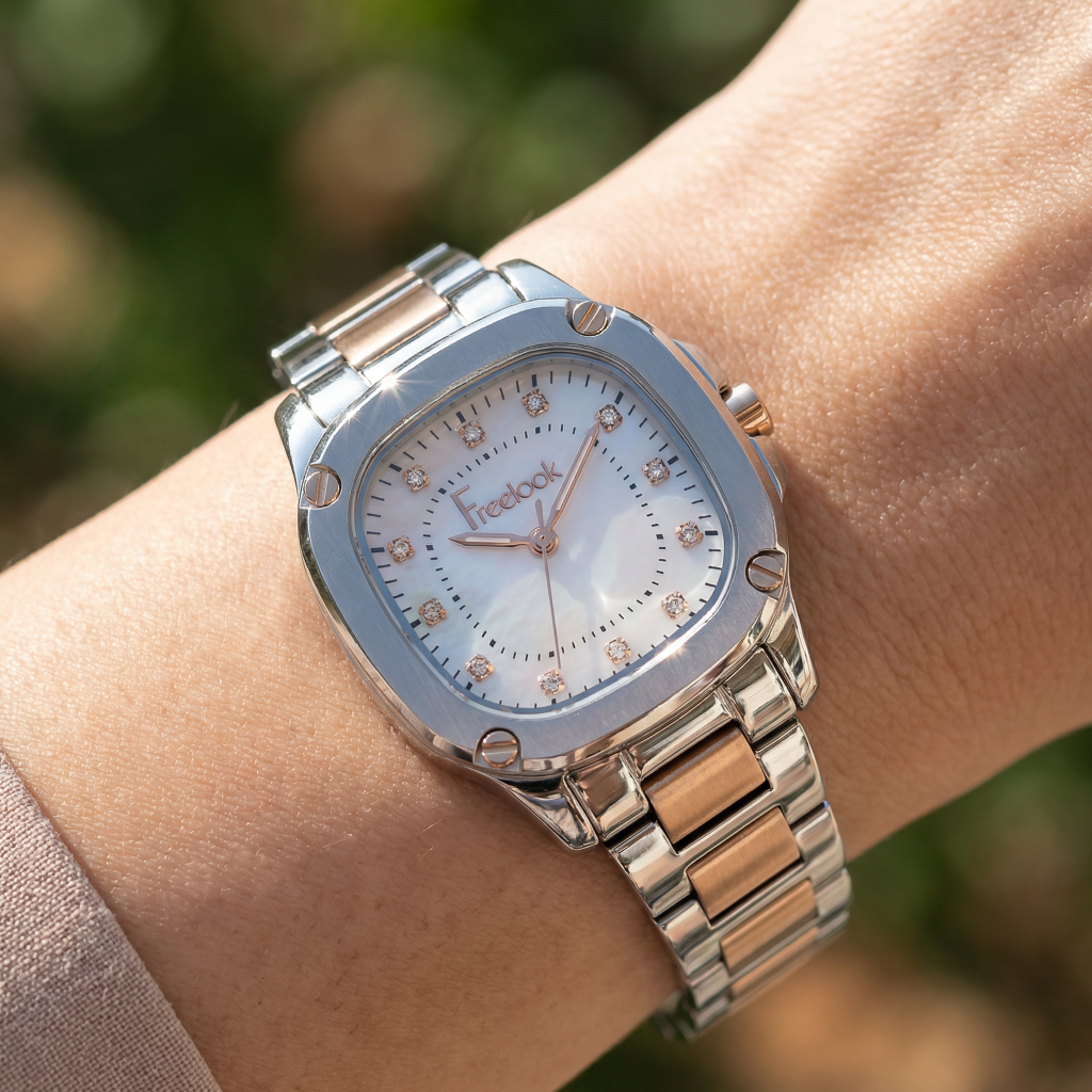 Freelook Jolie Silver and Rose Gold Stainless Steel Watch for Women FL.1.10531-5
