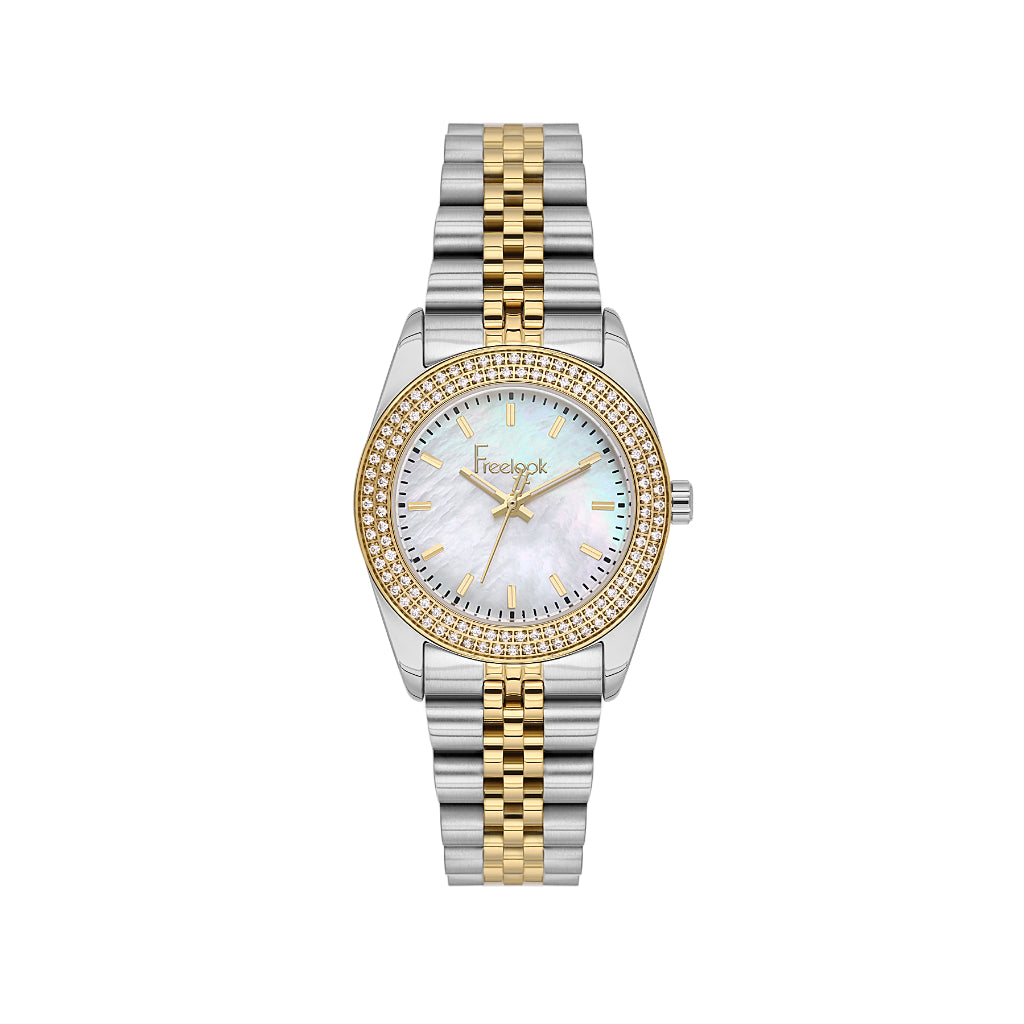 Freelook Lumiere Silver and Gold Stainless Steel Watch for Women FL.1.10532-3