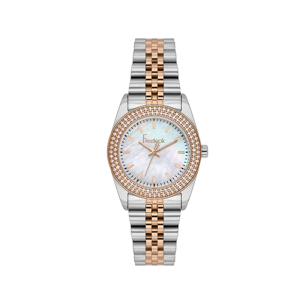 Freelook Lumiere Silver and Rose Gold Stainless Steel Watch for Women FL.1.10532-6