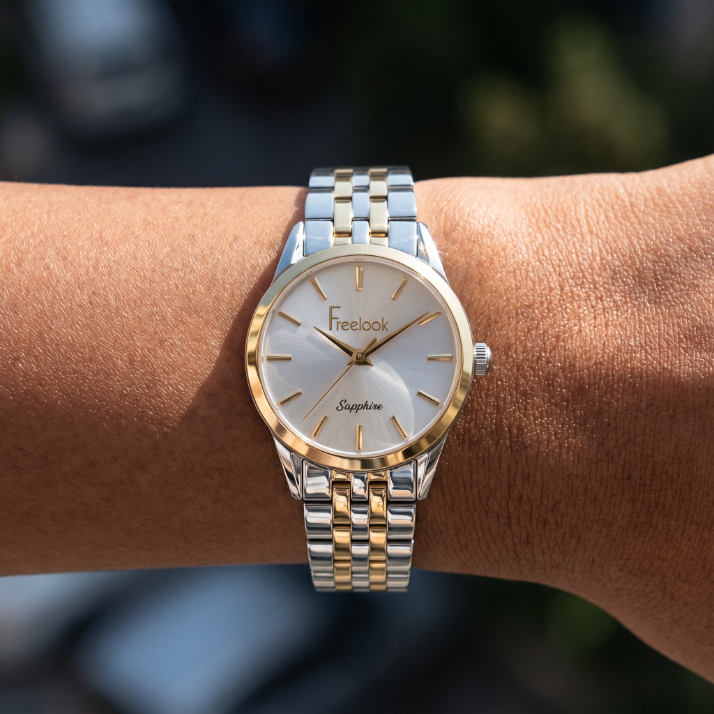 Freelook Naturelle Silver and Gold Stainless Steel Watch for Women FL.1.10533-4