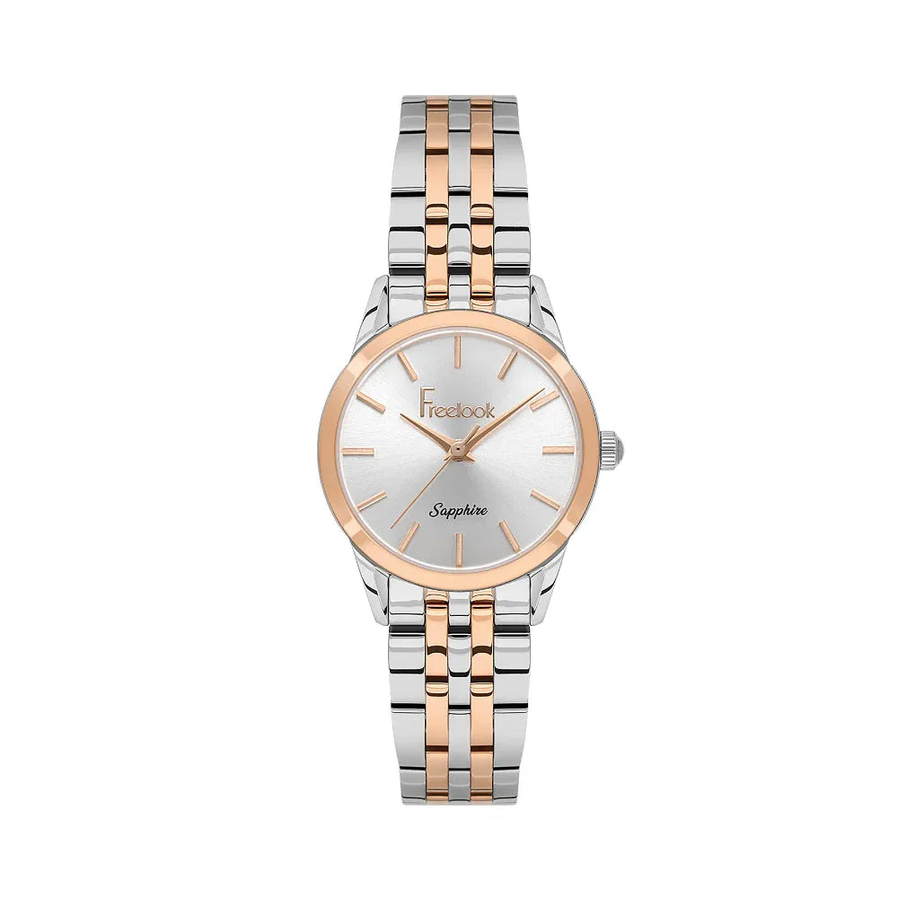 Freelook Naturelle Silver and Rose Gold Stainless Steel Watch for Women FL.1.10533-6 - Daniel Klein Saudi Arabia