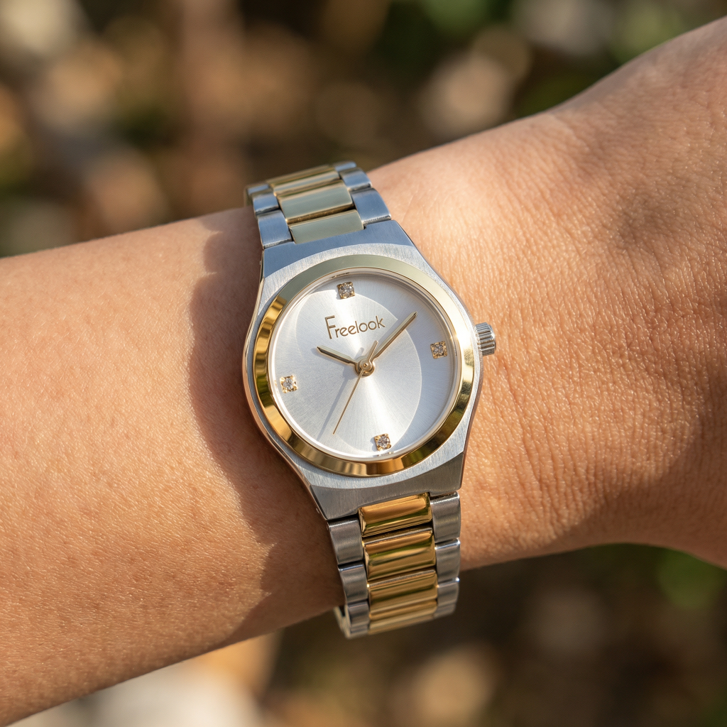 Freelook Jolie Silver and Gold Stainless Steel Watch for Women FL.1.10534-6