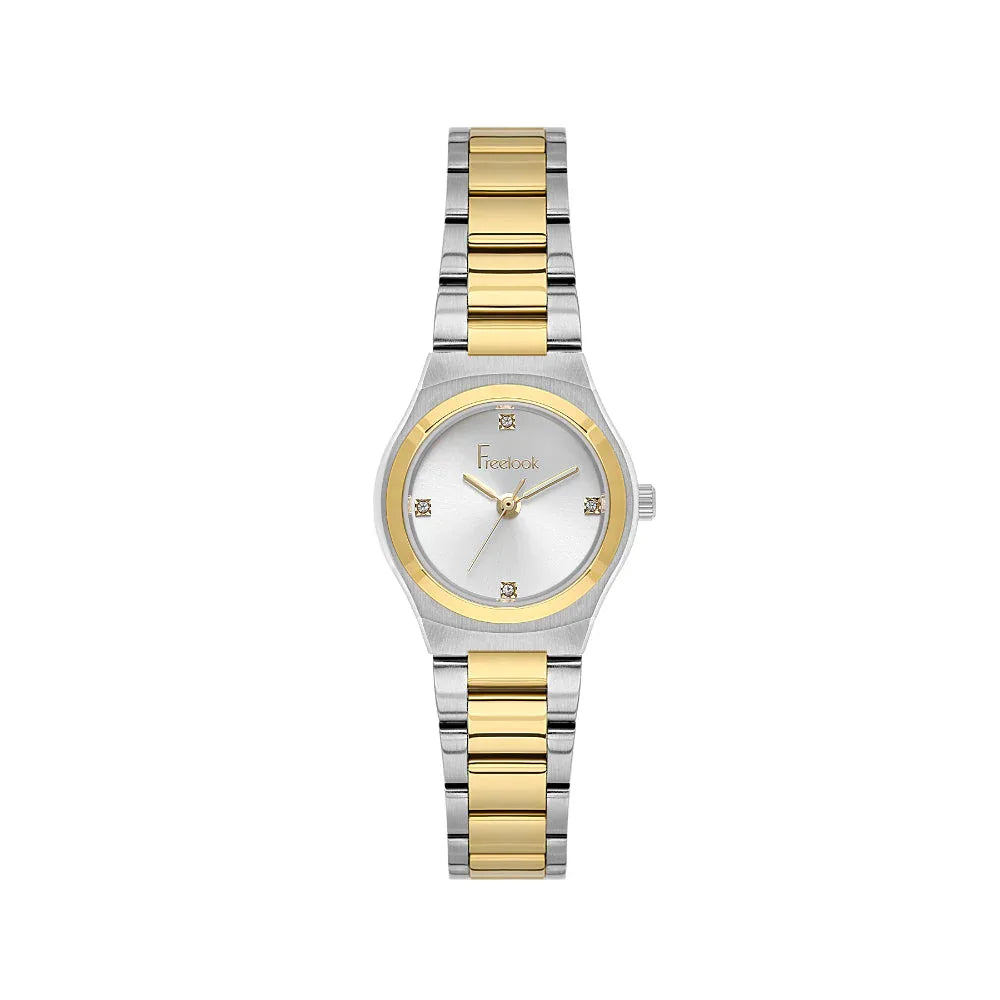 Freelook Jolie Silver and Gold Stainless Steel Watch for Women FL.1.10534-6 - Daniel Klein Saudi Arabia