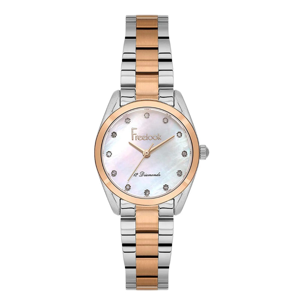 Freelook Lumiere Silver and Rose Gold Stainless Steel Watch for Women FL.1.10537-1