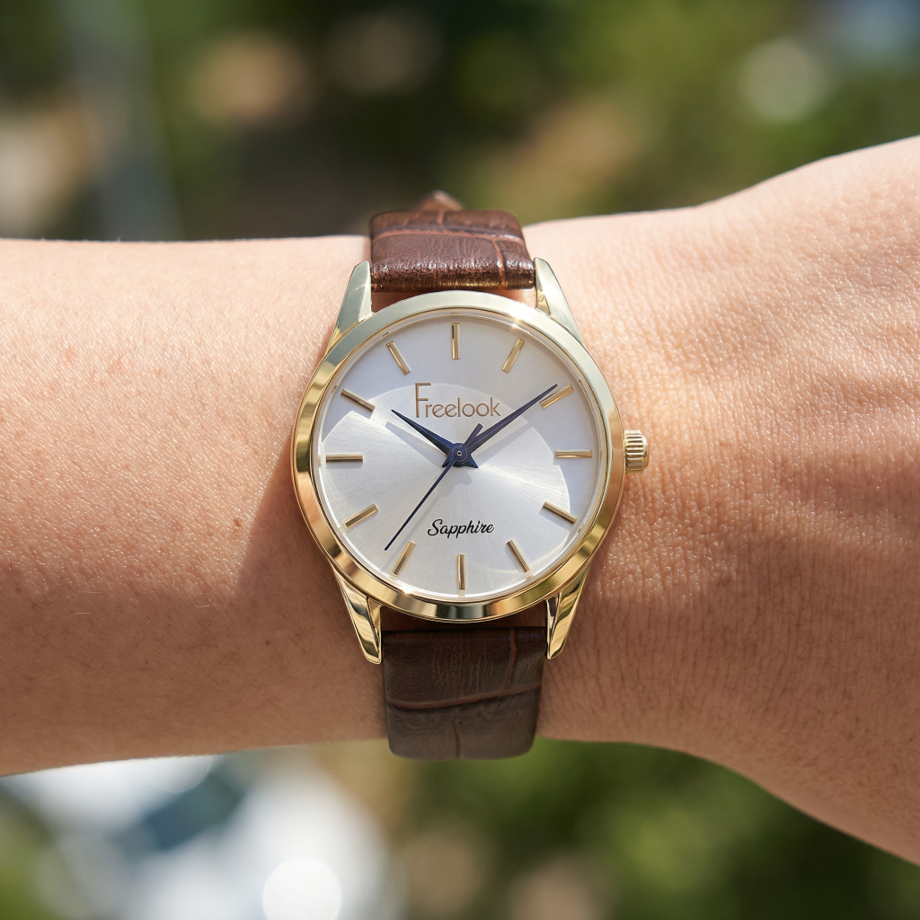 Freelook Naturelle Dark Brown Leather Watch for Women FL.1.10541-2
