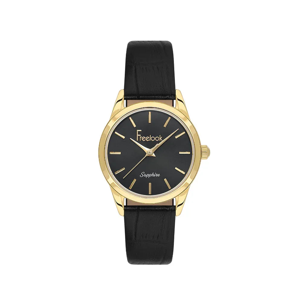 Freelook Naturelle Black Leather Watch for Women FL.1.10541-3 - Daniel Klein Saudi Arabia