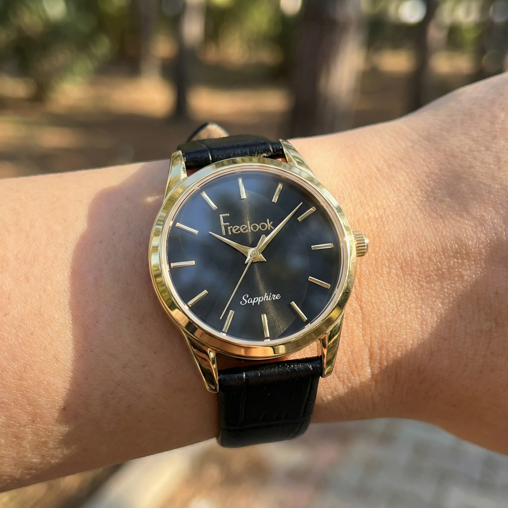 Freelook Naturelle Black Leather Watch for Women FL.1.10541-3