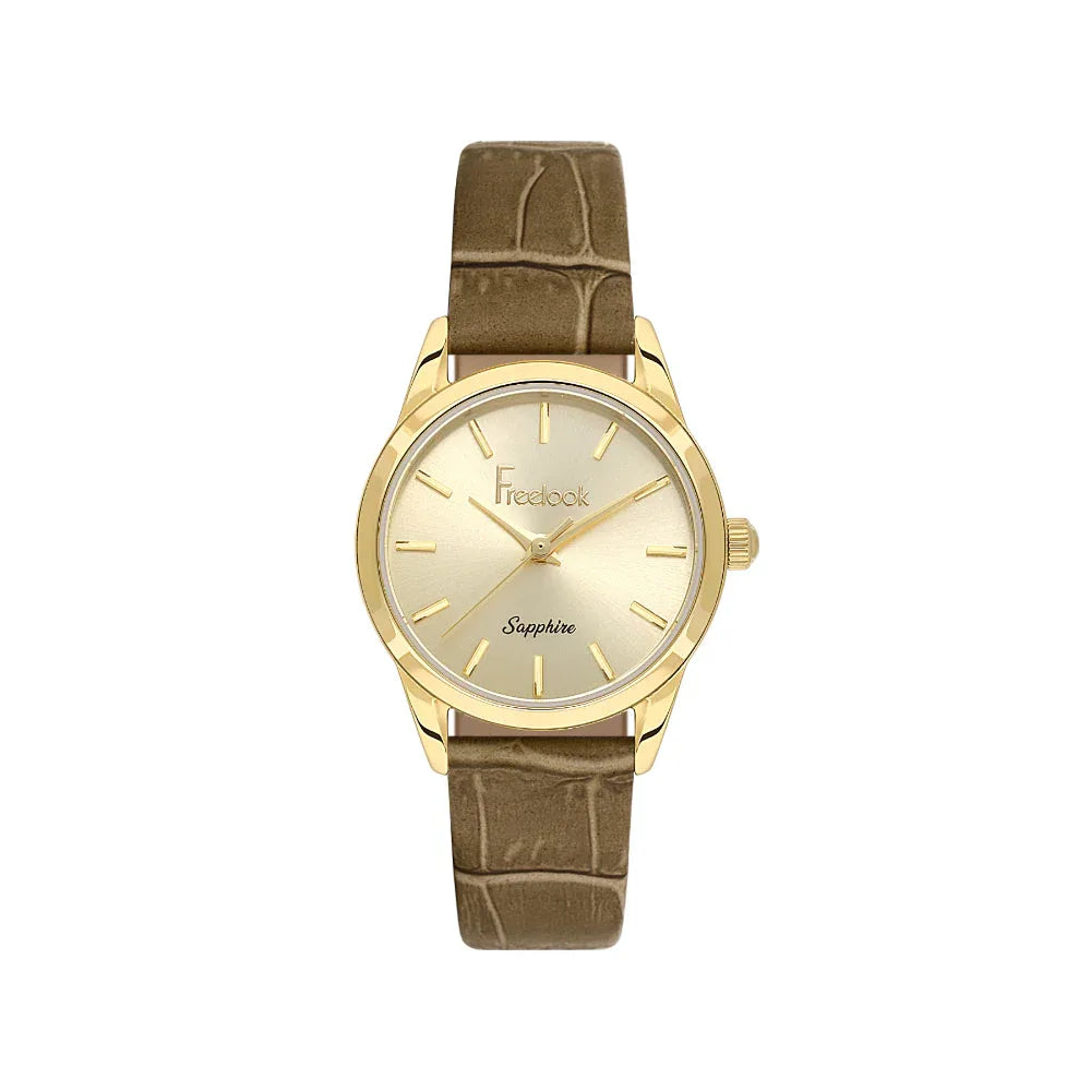 Freelook Naturelle Khaki Leather Watch for Women FL.1.10541-4 - Daniel Klein Saudi Arabia