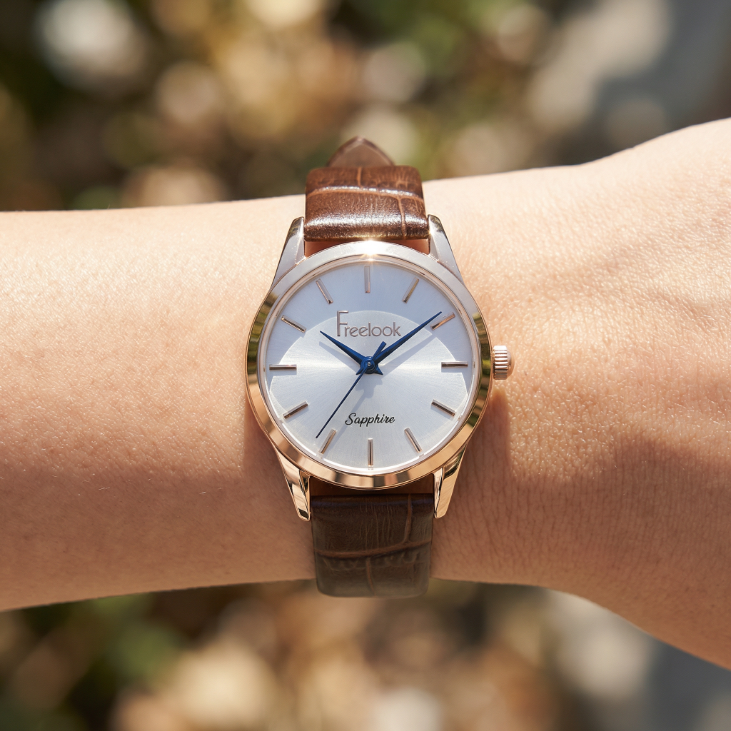 ساعة Freelook Naturelle جلد بني داكن للنساء FL.1.10541-5