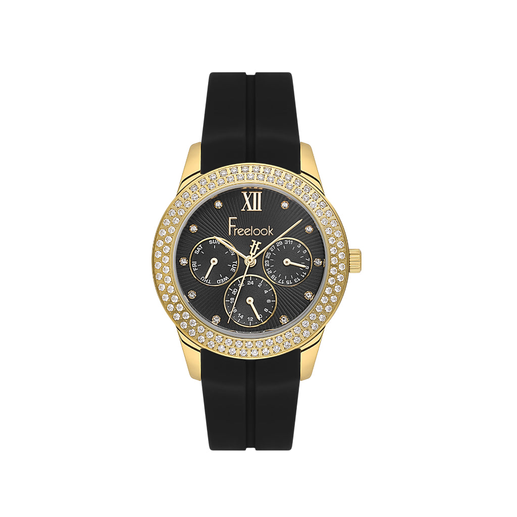 Freelook Charmant Black Silicone Watch for Women FL.1.10542-3