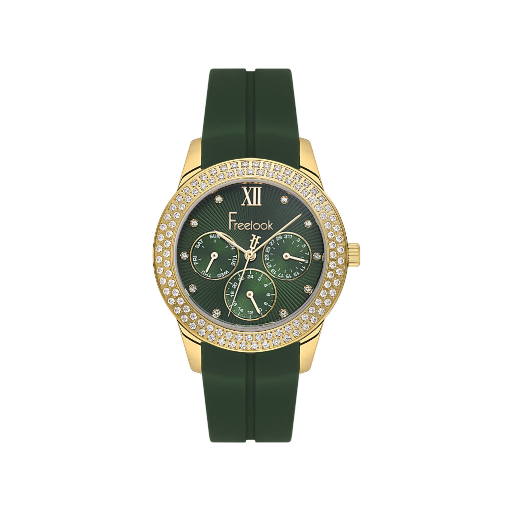 Freelook Charmant Dark Green Silicone Watch for Women FL.1.10542-4