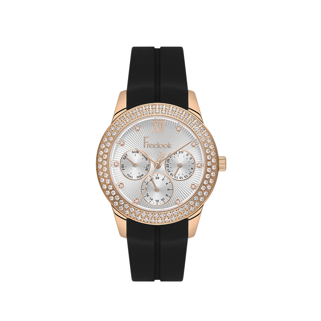 Freelook Charmant Black Silicone Watch for Women FL.1.10542-5