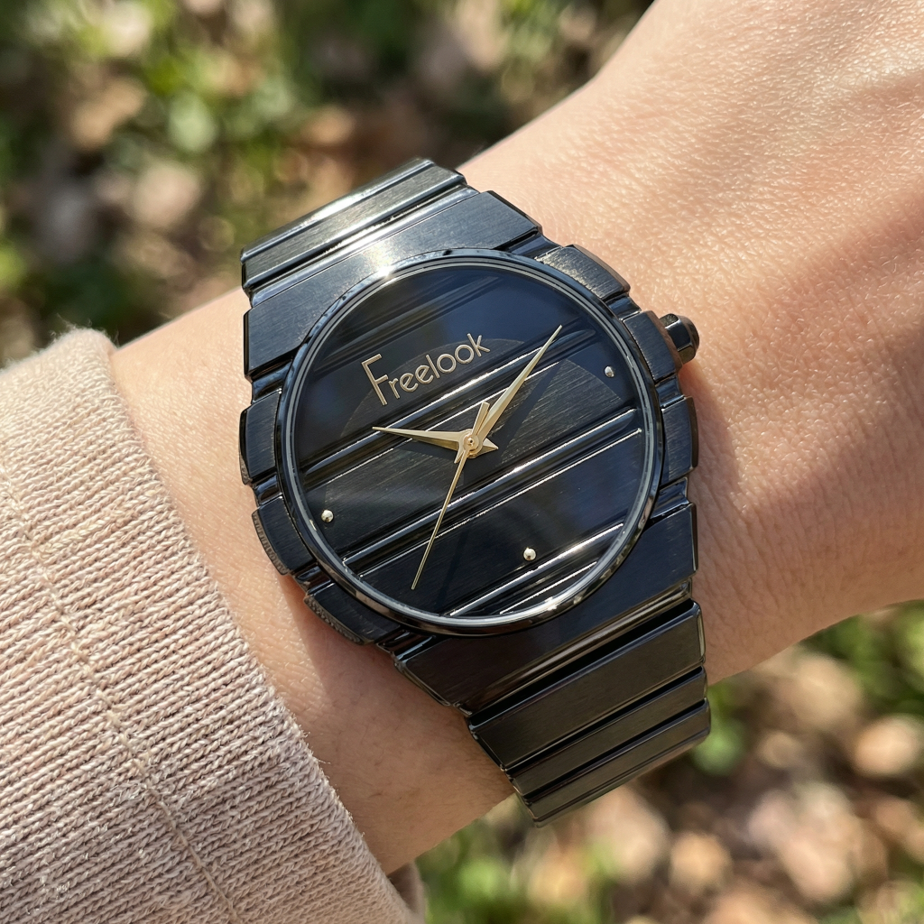 Freelook Charmant Black Stainless Steel Watch for Women FL.1.10543-6